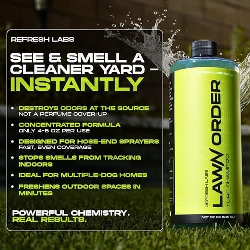 LawN Order Artificial Turf Cleaner & Odor Eliminator – Enzyme Powered, Pet & Kid Safe, Removes Pet Mess Smells (Foam Cannon + 2 Bottles)