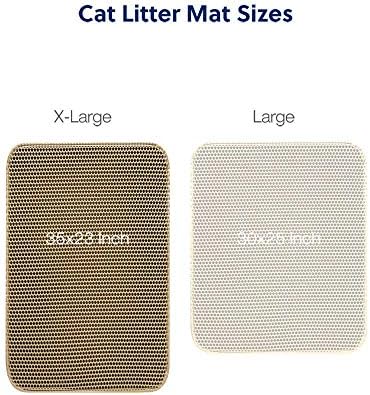 WePet Cat Litter Mat, Kitty Litter Trapping Mat, Honeycomb Double Layer Mats, No Phthalate, Urine Waterproof, Easy Clean, Scatter Control, Catcher Litter Tray Box Rug Carpet