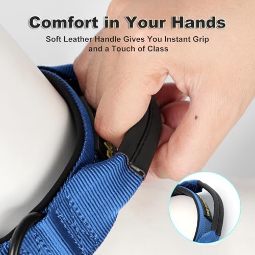 Plutus Pet Tactical Dog Collar with Pocket for AirTag, Blue, L