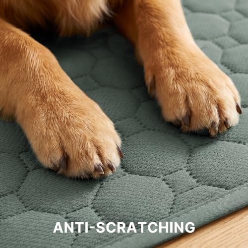 H.VERSAILTEX Premium Washable Pee Pads for Dogs 2 Pack Super Absorbent 100% Waterproof Reusable Non-Slip Quilted Puppy Training Pads for Crate Playpen Whelping & Potty Training(36"x48", Sage)