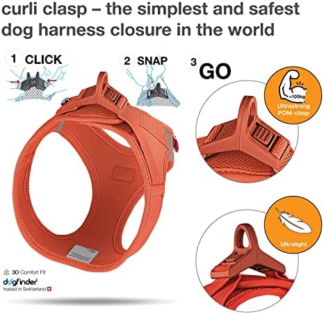 Vest Harness curli Clasp Air-Mesh Sun Orange XS