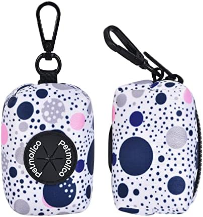 Petmolico Dog Poop Bag Holder Dispenser 2 Pack, Blue Dots