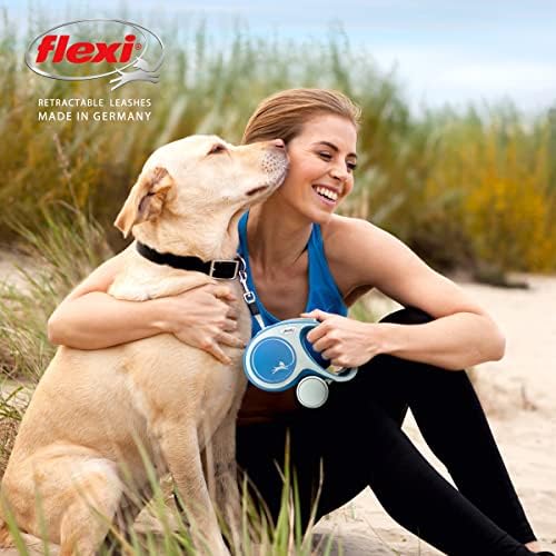 Flexi New Comfort Tape Grey & Blue Small 5m Retractable Dog Leash/Lead for Dogs up to 15kgs/33lbs