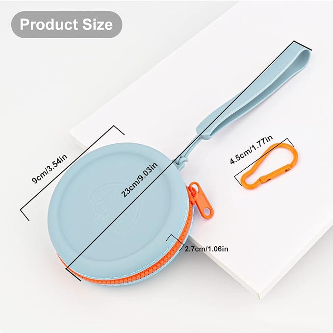 Silicone Dog Treat Pouch Small Bag,2PCS Pet Walking Bag for Dog and Cat,Pocket Size,Easy to Clean,Odorless,Zipper Design,Moisture-proof,Travel Walking Bag,Portable Training Bag. (Sky Blue&Light Pink)