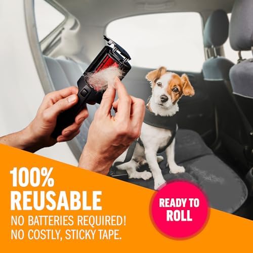 ChomChom Roller Pet Hair Remover – Reusable Lint Roller Pet Hair Removal Tool for Clothes, Couches, Cars and Travel - Cat Dog Hair Remover, Compact, No Sticky Refills Needed (Mini Roller)