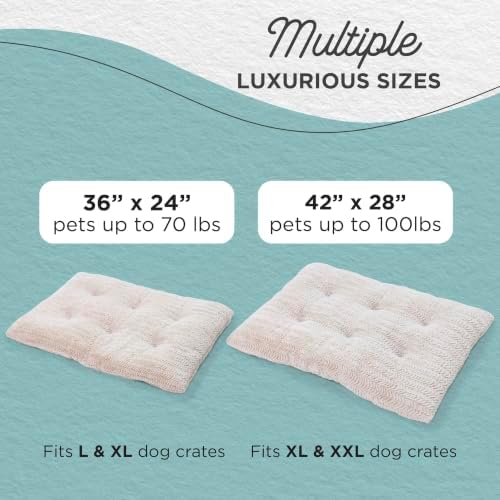 Best Friends by Sheri Comfy Crate Dog Bed Washable, Oyster, 42" x 28"