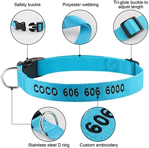 Personalized Dog Collars - Custom Embroidered Dog Collars for Small, Medium, Large Dogs- Adjustable Dog & Puppy Collar