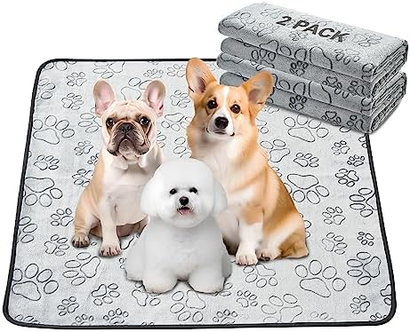 Qeils Reusable Puppy Pads, Washable Pee Pads, Leakproof 36"x 41" 2 Pack