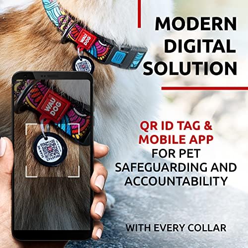 Nylon Dog Collar - Adjustable Dog Collar for Large Dogs, Small & Medium Dogs - Breakaway Puppy Collars for Large Breed Dogs - Boy & Girl Dog Collars with Durable Plastic Buckle and QR Dog Tag