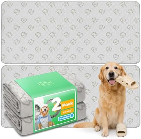 FXW Washable Pee Pads for Dogs, Super Absorbent, 39" x 85", 2 Packs