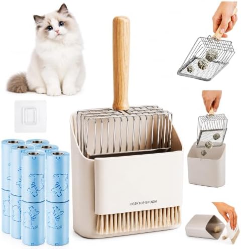 4 Pack Cat Litter Scoop Set，Cat Litter Scooper with Holder