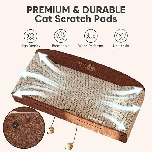 FUKUMARU Large Cat Scratcher Bed, 26 Inch Cat Scratching Bed Sofa Indoor