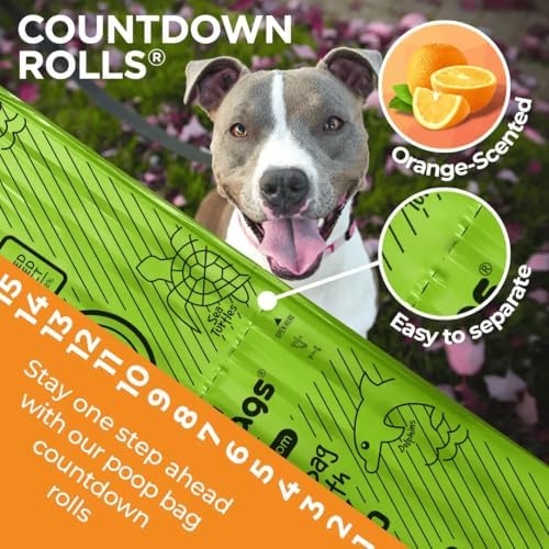 The Original Poop Bags® Dog Poop Bags Rolls – Orange Scented, 38% Plant-Based, USDA Certified, Heavy-Duty Poop Bags for Dogs, 960 Count
