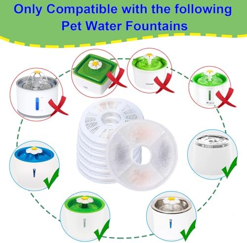 Cat Water Fountain Filter Replacement for 3L Flower Cat Drinking Fountain
