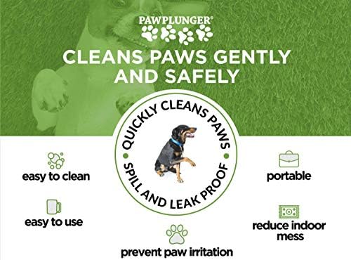 Paw Plunger – Dog Paw Cleaner - Dog and Puppy Essentials - Portable Dirty Paw Washer - Ideal for Medium Dogs - Black