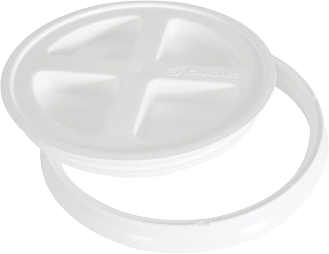 Gamma2 Gamma Seal Lid for Utility Buckets - Fits 3.5, 5, 6 & 7 gallon buckets, White, Made in USA