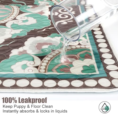 Washable Dog Pee Pads 2-Pack, 31.5" x 31.5" Reusable Puppy Training Pads with Non-Slip Backing, 4-Layer Super Absorbent Whelping Mat for Playpens, Furniture & Crate