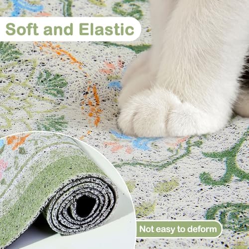 Glittme Cat Litter Mat, 24"x15" Non-Slip Washable Trapping Mat for Cats
