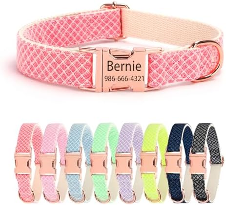 Personalized Plaid Dog Collar with Glitter