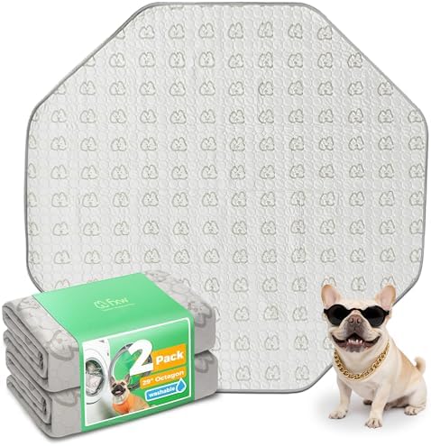 FXW Washable Pee Pads for Dogs, Super Absorbent, 29" Octagon, 2 Packs