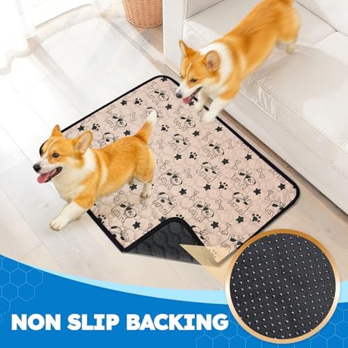 Washable Pee Pads for Dogs, Reusable Puppy Pads, Absorbent & Leakproof Potty Pads for Dogs and Cats, Non-Slip Pet Training Pads for Whelping Playpen Crate, Coffee 28"x40"