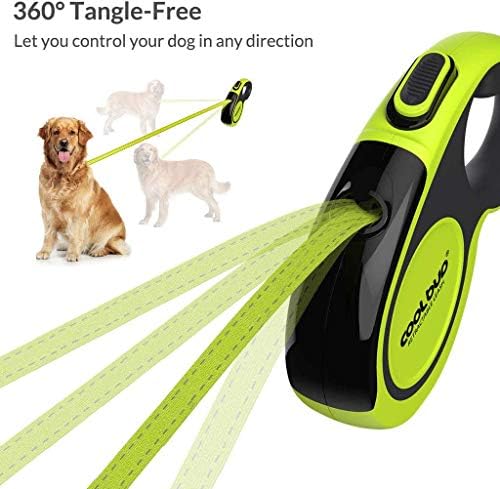 360° Tangle-Free,Heavy Duty Retractable Dog Leash with Anti-Slip Handle