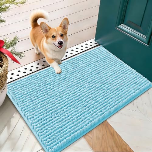 OLANLY Dog Door Mat for Muddy Paws 24x16, Extra Absorbent Chenille Mud Mat