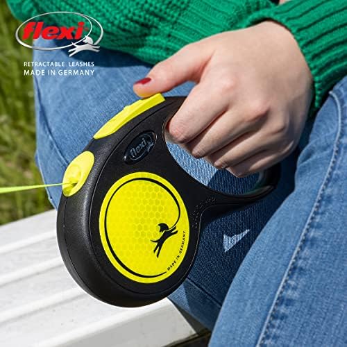 Flexi New Neon Tape Yellow Extra Small 3m Retractable Dog Leash/Lead for Dogs up to 12kgs/26lbs