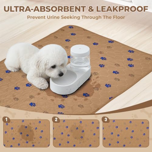Fostanfly Washable Dog Pee Pads, 1 Pack 24''x96''(2x8ft) Runner Rug, Brown