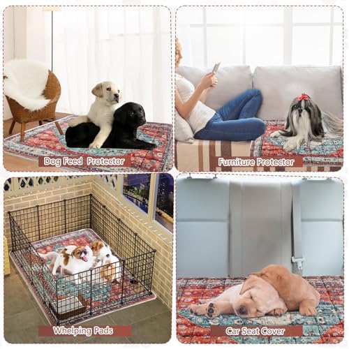 Washable Thickened Pee Pads for Dogs, 2 Pack (36"x42") Upgrade Reusable Puppy Pads with Non-Slip Rug, Super Absorbent Leakproof Puppy Training & Whelping Pads for Dogs, Doggie