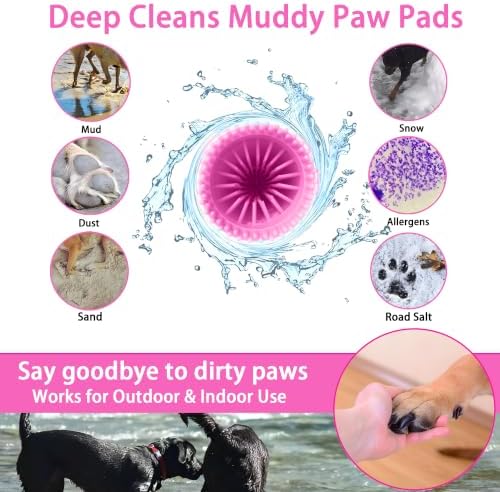 Dog Paw Cleaner Cup with Detachable Top Brush for Large & XL Dogs