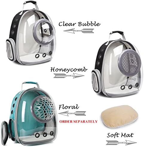 Bubble Cat Carrier Backpack, Transparent Pet Carrier Backpack for Small Puppy and Bunny, Space Capsule Bubble Cat Backpack Carrier, Airline Approved Waterproof Green Pet Backpack for Small Dog