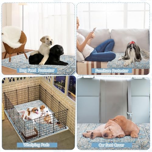 Washable Thickened Pee Pads for Dogs, 2 Pack (36"x42") Upgrade Reusable Puppy Pads with Non-Slip Rug, Super Absorbent Leakproof Puppy Training & Whelping Pads for Dogs, Doggie
