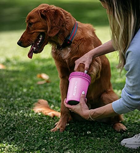 Dexas MudBuster Medium Dog Paw Cleaner, Fuchsia, Fits 1.5"-2.5" Wide Paws, Gentle Silicone Bristles for Quick, Easy Cleaning