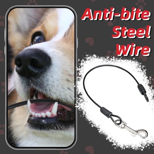 PUPTECK Retractable Dog Leash with Detachable Chew Proof Cable, Red, 16ft