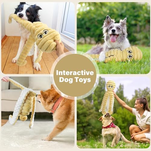 PrimePets Crinkle Squeaky Dog Toys, 27” Extra Large Plush Octopus Dog Toy