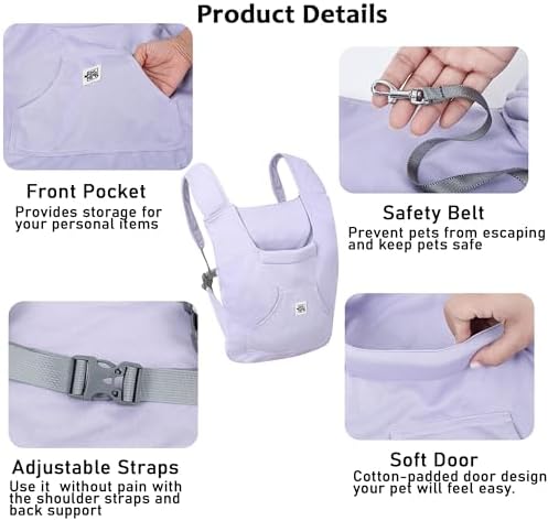 FLAdorepet Small Dog Front Carrier Sling Bag Pet Chest Backpack,Purple