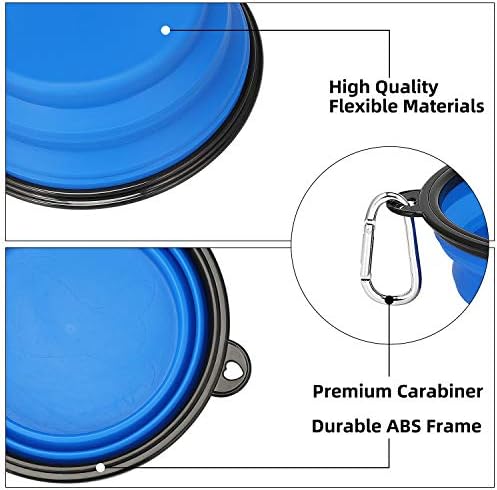 Kytely Large Collapsible Dog Bowls 2 Pack, 34oz Foldable Dog Travel Bowl