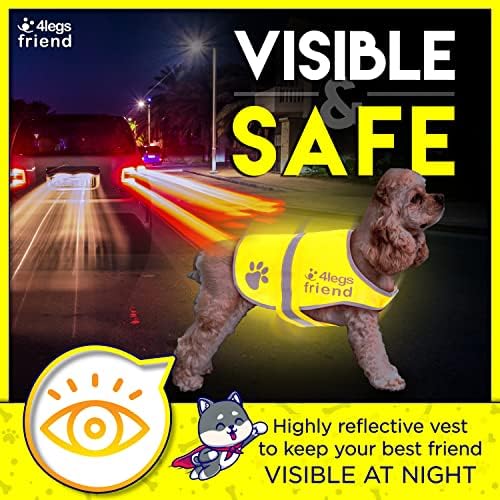 Safety Reflective Vest for Dogs - High Visibility for Outdoor Activity Day and Night, Protect Your Pet from Cars & Hunting Accidents