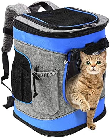Solaris Adjustable Pet Carrier Backpack for Dogs and Cats, Puppies, Portable Cat Carrier Backpack with Bottle Pocket, Two Mesh Window for Breath