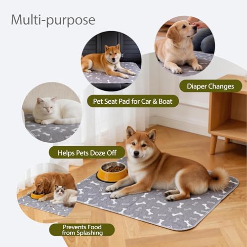 Puppy Pads – Reusable, Washable & Leak-Proof Pet Training Pads for Dogs Cats, Anti-Slip, Home Travel (S-15.7"×23.6")