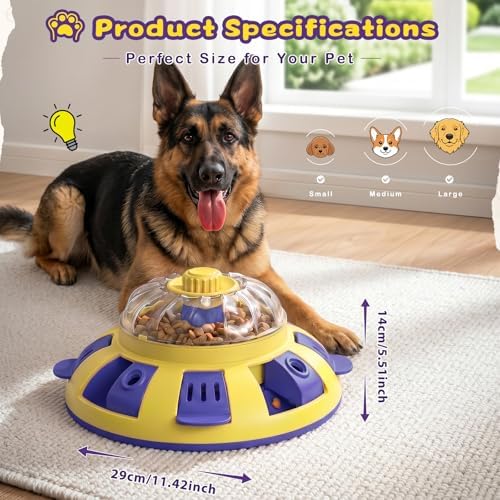 Dog Puzzle Toy, Interactive Enrichment Treat Dispenser Toys, Yellow