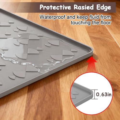 Cat Litter Mat, Large 34" x 22" Silicone Mat Litter Trapping Mat for Litter Box,Waterproof Easy To Clean,Foldable Litter Pad