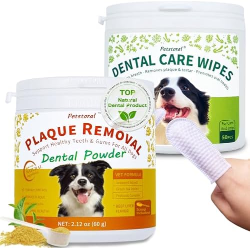 Pet Dental Cleaning Kit with Dental Wipes & Dental Powder