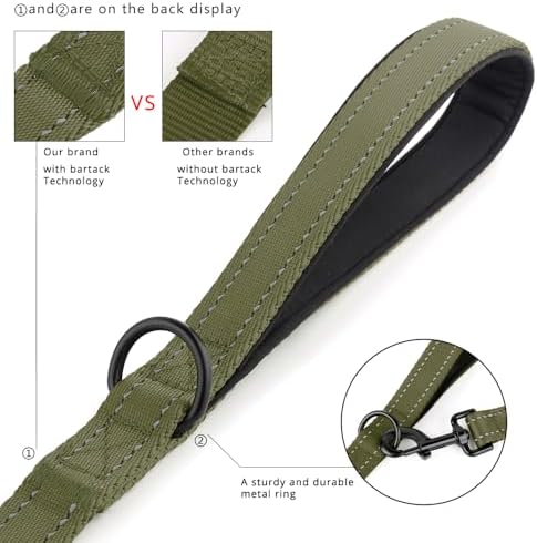 Plutus Pet Double Handle Dog Leash, 4 FT Long, for Medium Large Dogs