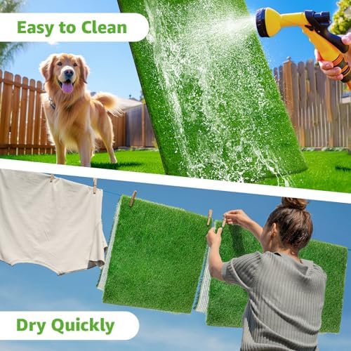 2 Pack Artificial Dog Grass Pee Pad 26" x 17", Indoor Potty Training Turf
