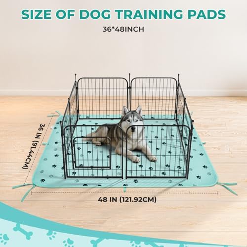 Fostanfly Washable Pee Pads for Dogs, Leak-Proof, 36"x48"-2 Pack, Green