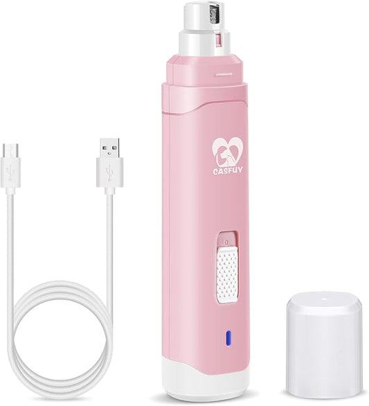 Casfuy Dog Nail Grinder Upgraded - Professional 2-Speed Whisper-Quiet Electric Pet Nail Trimmer Painless Paws Grooming & Smoothing for Small Medium Large Dogs & Cats