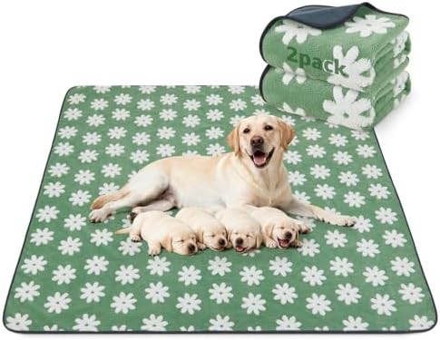 LOOBANI Extra Large Whelping Pad, 48"x48" Dog Pee Pads Washable, 2 Pack