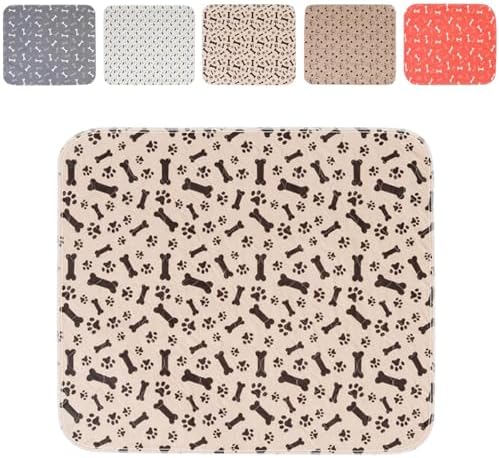 Puppy Pee Pads with Pheromones,Forever Pad,Washable Pee Pads for Dogs,Reusable Dog Pee Pads,Waterproof and Leak-Proof,Non-Slip Base Training Pad Suitable for Home(Brown Bones,S:23.6*15.7in)